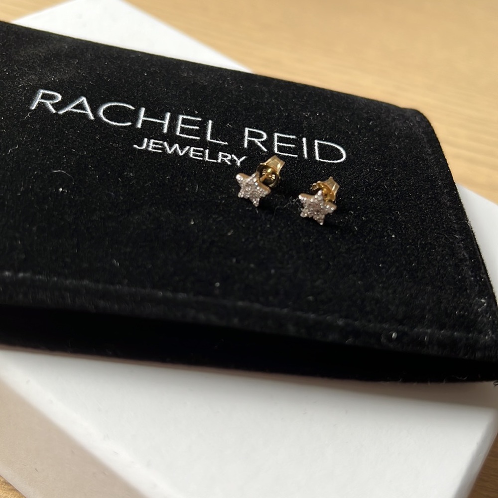 Rachel Reid EUC Diamond Star Stud Earrings - Picture 2 of 10